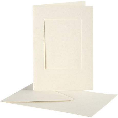 Creativ Firmenkarten-Umschläge Passepartout Rechteck 10,5x15 cm gebrochenes Weiß 10 Stück