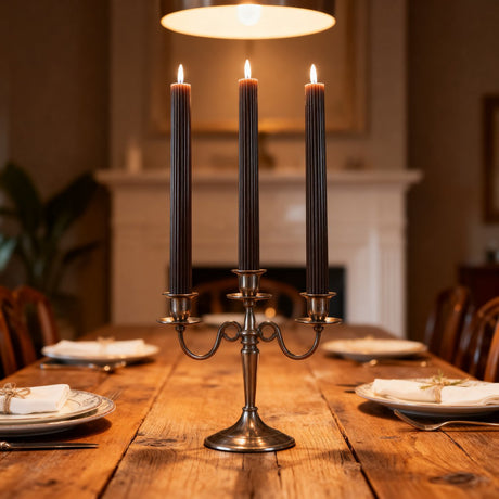 Arti Casa Ribble-Dinnerkerze – erschwingliches Set mit 3 Kerzen – Farbe Schwarz – mit dekorativem Rippenmuster – geruchlos und geruchsneutral – Länge 25 Zentimeter – aus Paraffinwachsmaterial