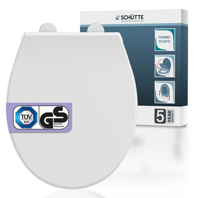 Schütte WC-Sitz 83630 Premium – Thermoplast – Fallbremse – abnehmbar – Belastbarkeit bis 300 kg – Montage von oben