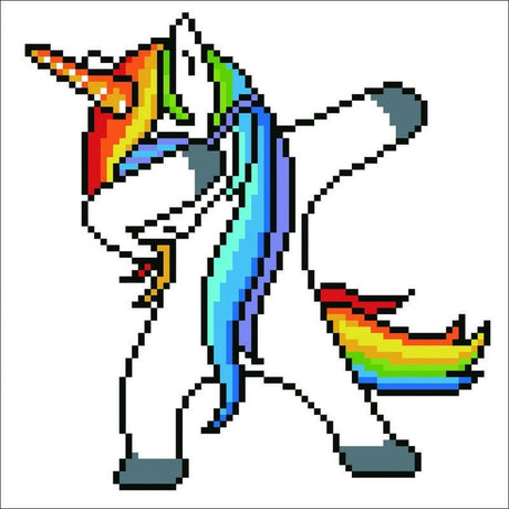 Diamond dotz® – Diamond Painting Kinder – Einhorn-Klecks 23 x 23 cm – runde Steine – komplettes Paket