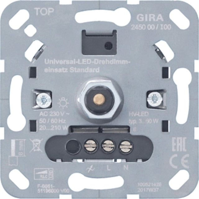 Gira universeel led gloeilamp | draai dimmer (s3000)
