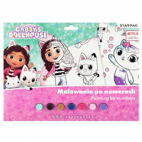Gabbys Puppenhaus – Malen nach Zahlen – inkl. 7 Farben Farbe und Pinsel