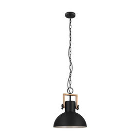 Eglo lubenham hanglamp - ø30 cm - e27 - zwart hout