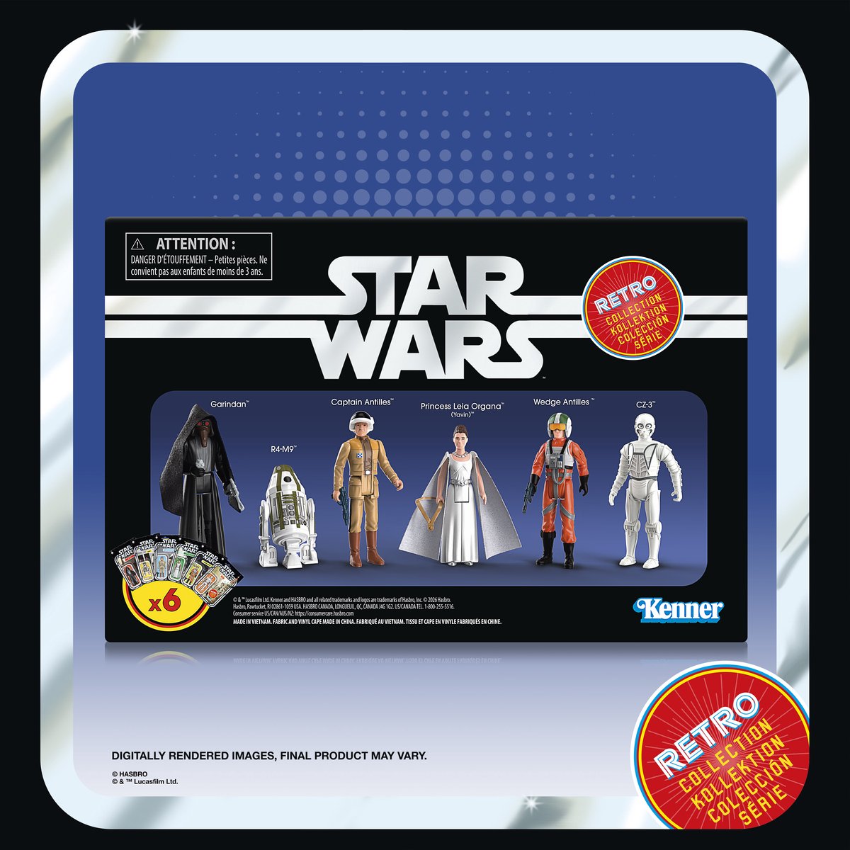 Star wars retro collection : a new hope, episode iv-verzamelactiefiguren van 9,5 cm, 6-pack