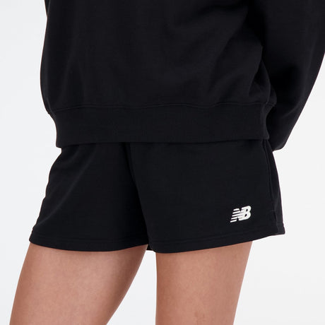 New balance sport essentials french terry dames short - black xl