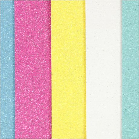 Creativ Company CC Eva-Schaum Glitzer Pastell A5 2 mm 5 Blatt