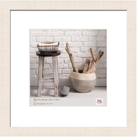 Walther Home - Holzrahmen - Fotogröße 40x40 cm - Cremeweiß