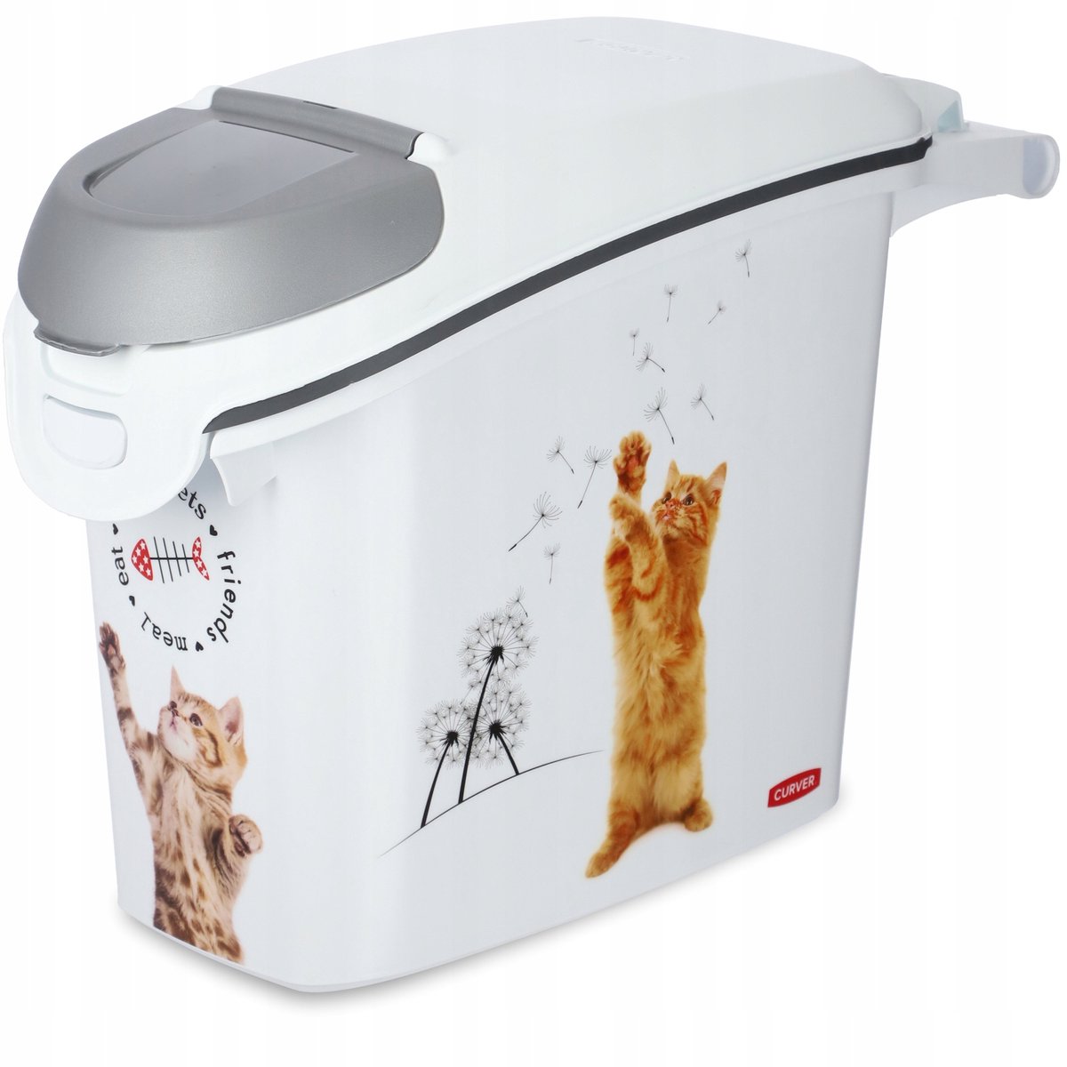 Curver Futterbehälter Katze – 15l – 6kg – 23x51x36cm – weißgrau