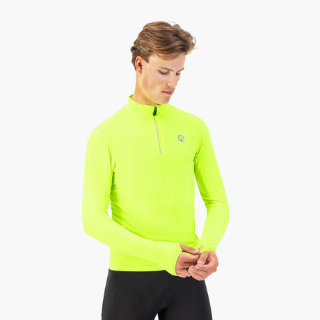 Rogelli core heren hardloopshirt - lange mouw - duimgat - fluor
