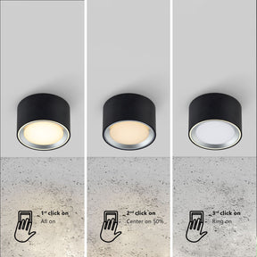 Nordlux Fallon Aufbau-Downlight – 3-Stufen-Moodmaker™-Dimmung – schwarzer Stahl