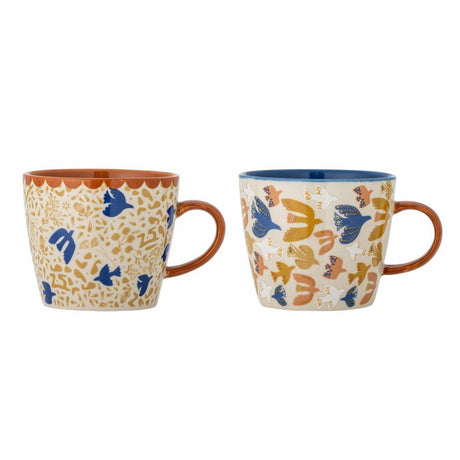 Bloomingville mok aardewerk bruin anniversary - set van 2