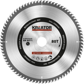 Kreator krt020426 Sägeblatt Holz 250 mm -80t