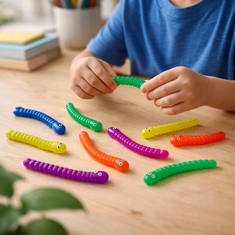 Eddy toys friemelwormen wiggle worms - friemel speelgoed tegen stress - wiebel worm speelgoed in felle kleuren - super stretchy fidget toy voor kinderen vanaf 3 jaar
