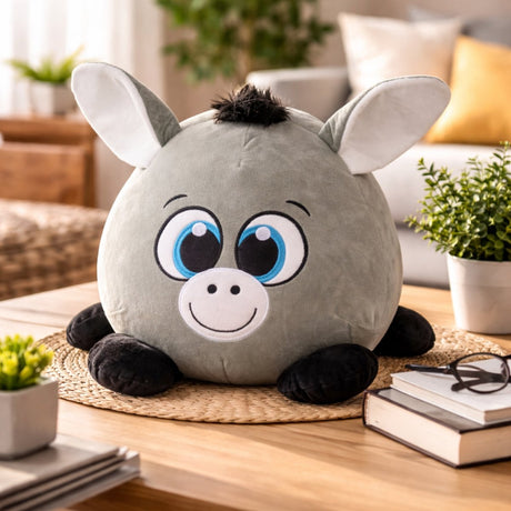 Eddy Toys Plüsch-Esel-Kuscheltier 40 cm – weicher Kuschelesel für Kinder – leichtes und kindgerechtes Spielzeug – ideal zum Schlafen oder Kuscheln – weiches Material – grau