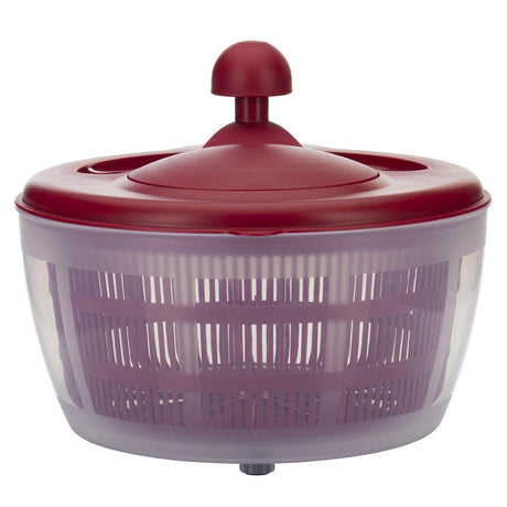 Westmark Salatschleuder, Fassungsvermögen: 5 l, ø 26 cm, Kunststoff, BPA-frei, Fortuna, Farbe: transparent rot, 24322260