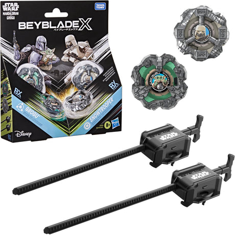 Beyblade x en star wars-collab, grogu vs snowtrooper - 2 launchers en 2 tollen
