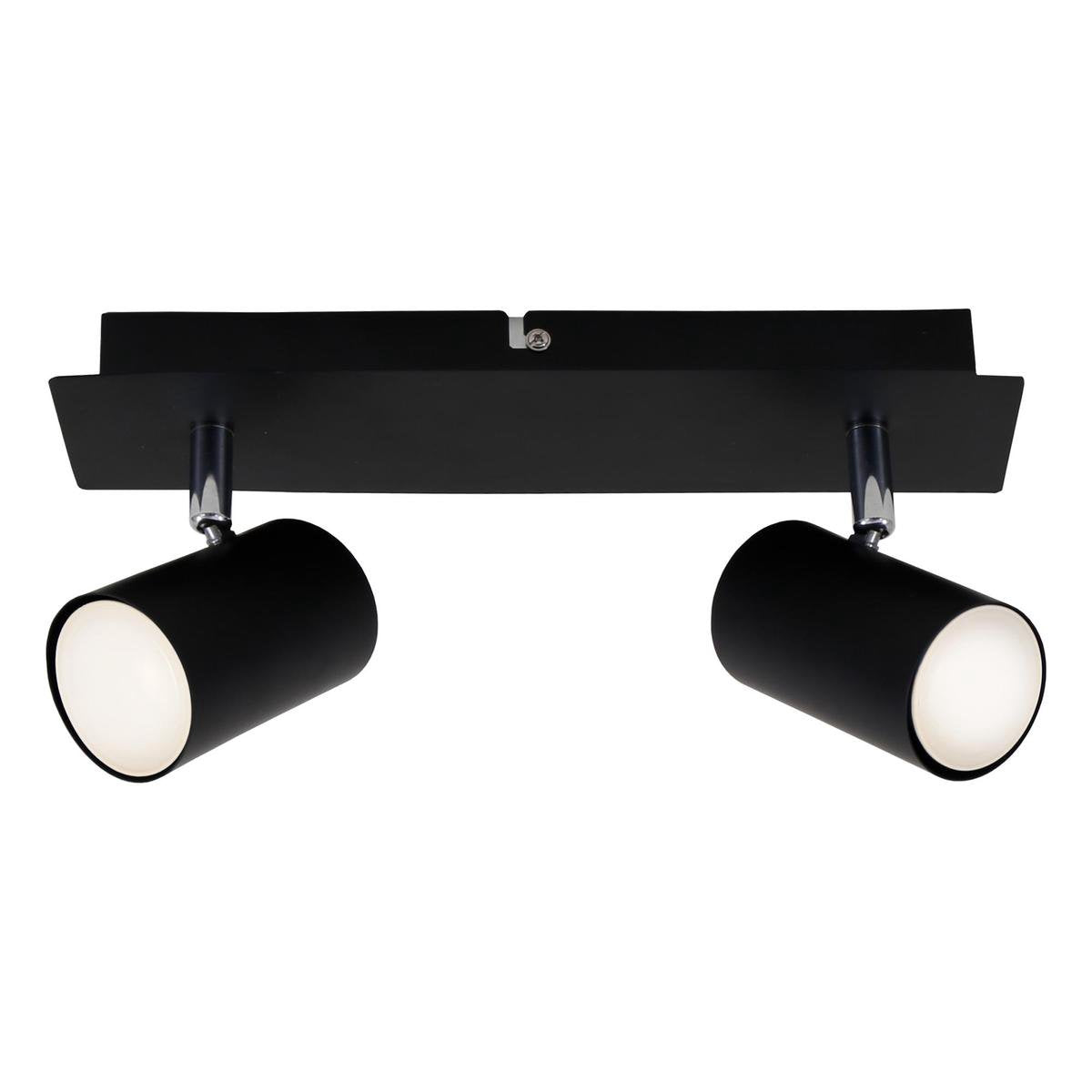 Briloner Run - Deckenstrahler - Aufbaustrahler mit 2 Leuchten - drehbar - Deckenlampe - GU10 - max. 40 Watt - schwarz