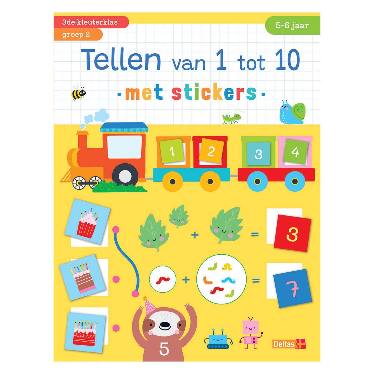 Zählen von Deltas von 1 bis 10 mit Aufklebern (5-6 J.)