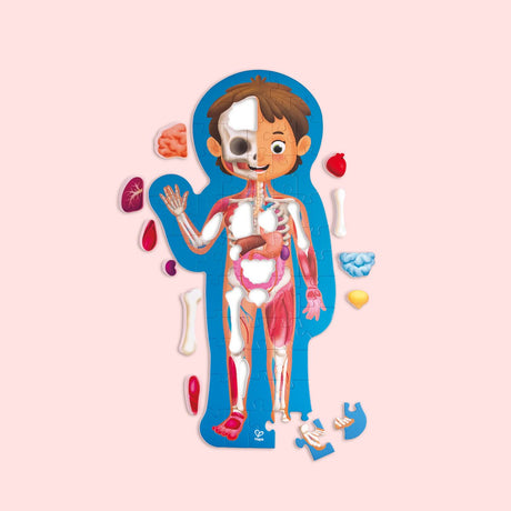 Hape Human Body Puzzle – 61-teiliges Anatomie-Puzzle mit 3D-Organen und Poster, ab 3 Jahren
