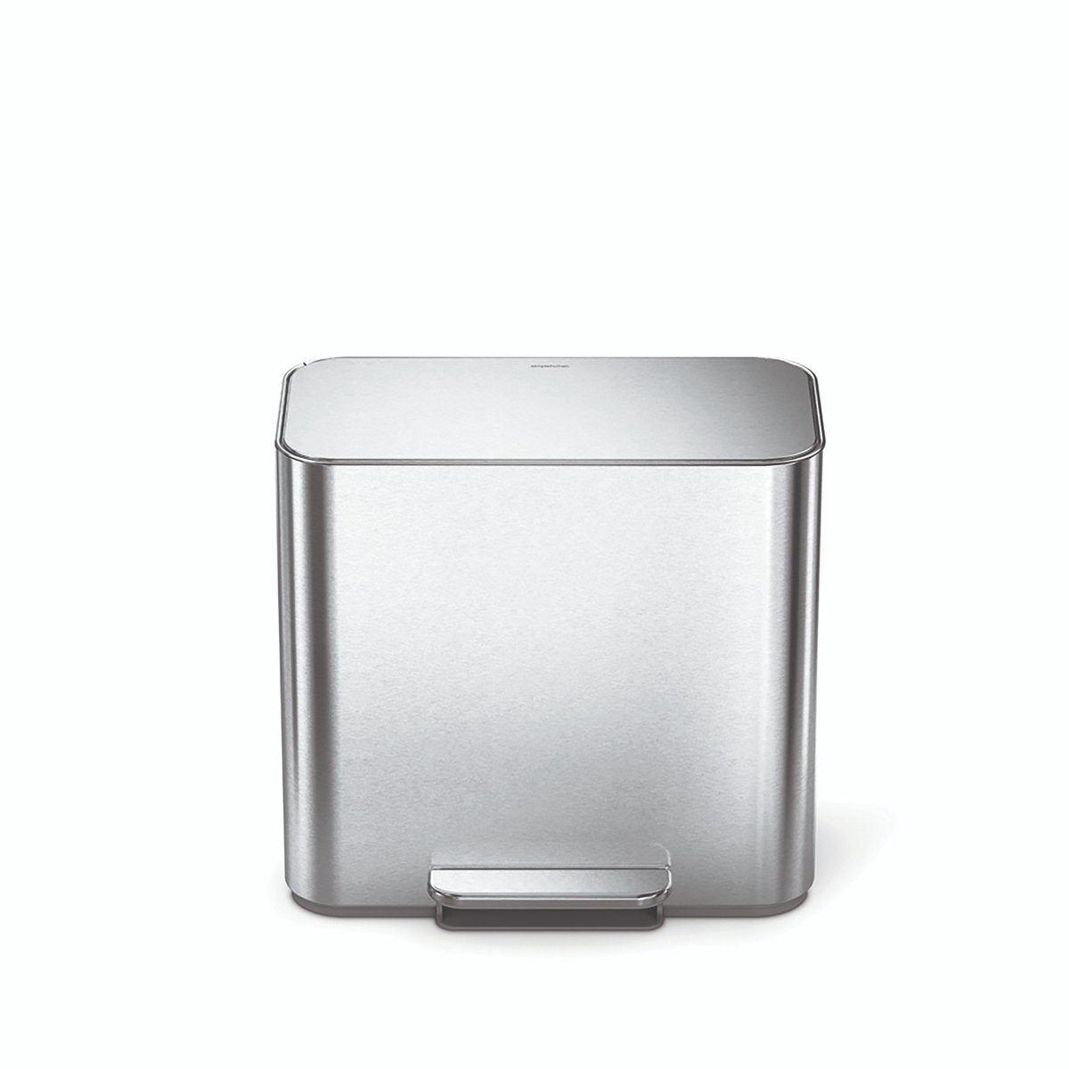 Simplehuman mini pedaalemmer -15 l - met twee compartimenten - met zakkenrand - geborsteld rvs