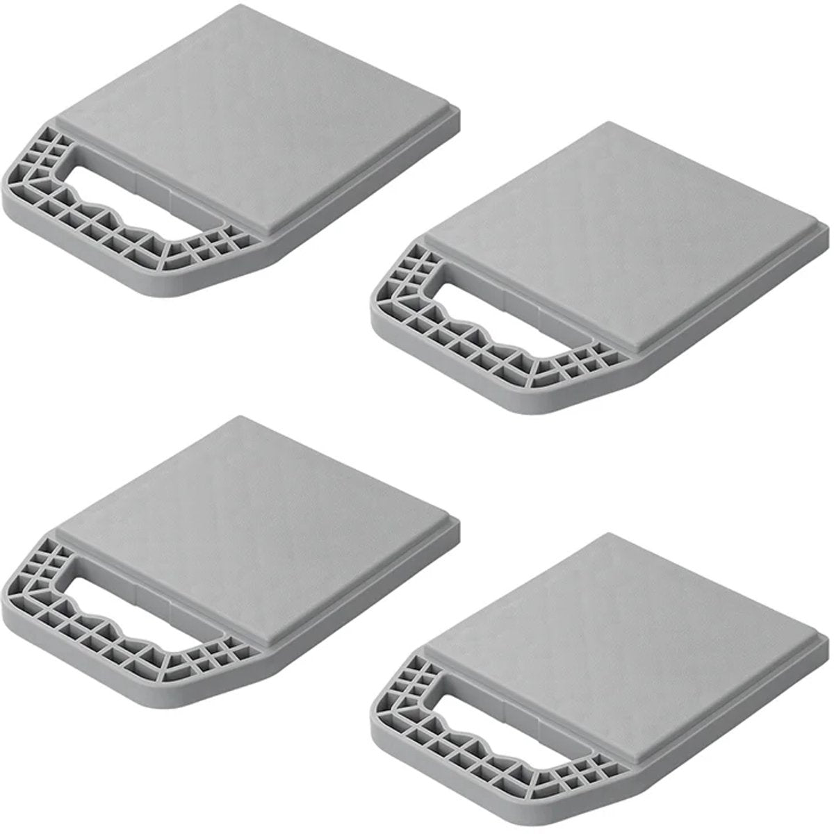 Proplus onderlegplaten - stapelbaar - met handvat - onderlegplaat caravan - set van 4 stuks - grijs