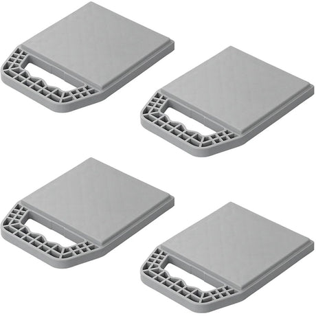 Proplus onderlegplaten - stapelbaar - met handvat - onderlegplaat caravan - set van 4 stuks - grijs
