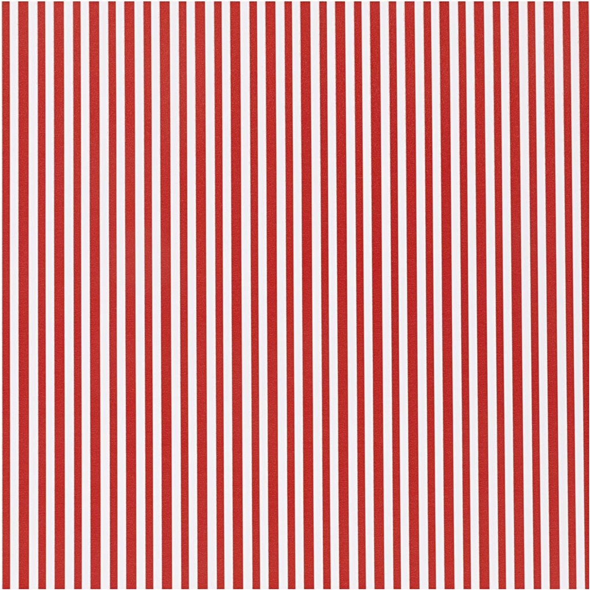 Creativ Company Geschenkpapier, rot weiß, gestreift, B: 50 cm, 80 gr, 5 m 1 Rolle