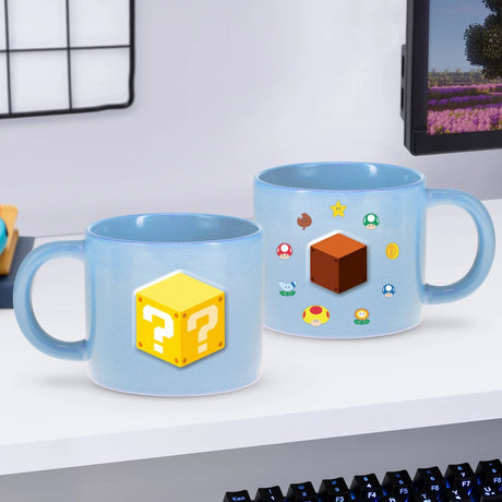 Paladone Super Mario Question Block Tasse – geprägte Keramiktasse 400 ml –