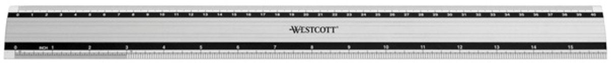 Westcott-Lineal – 40 cm 16 Zoll – Aluminium – mit Anti-Rutsch – ac-e10192