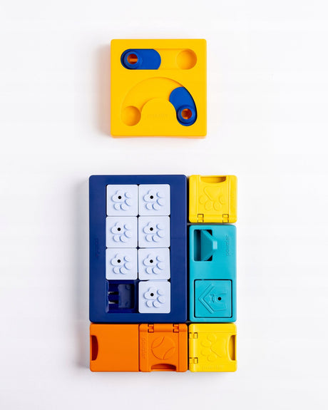 Pawzler smarty set - modulaire interactieve hondenpuzzel - set met basis en puzzelstukken one size