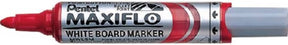 Pentel - Filzstift MWL5m Maxiflo Whiteboard rot 3mm | 12 Stück