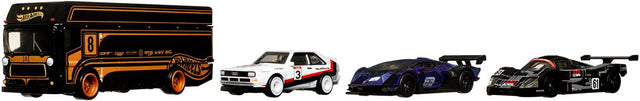 Mattel autoset hot wheels premium staal wit 4-delig