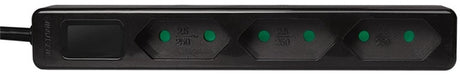 Logilink lps229b stekkerdoos 3-voudig zwart contourstekker 1 stuk(s)