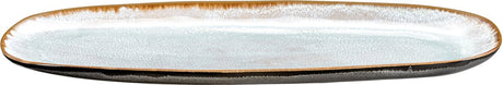 Medard de Noblat - Shadow Aqua - große ovale Schale 35,5 x 14 cm - 2 Teile - Steingut