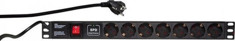 Logilink pdu7c01 19 Zoll Steckdose für Patchschrank 1 er Schutzkontaktsteckdose Aluminiumprofil, mit Schalter, fest eingebaut