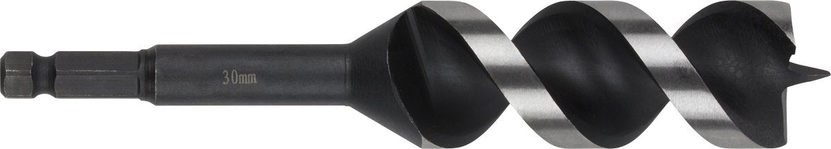 Wolfcraft – 30-mm-Schlangenbohrer für Holzbalken – 165 mm – Holzbohrer mit Sechskantschaft – Sechskant – Bohrer für Holz – 7140000