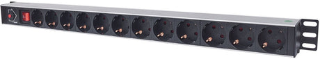 Intellinet 714044 19 Zoll Steckdose für Patchschrank 1 er Schuko-Steckdose schwarz