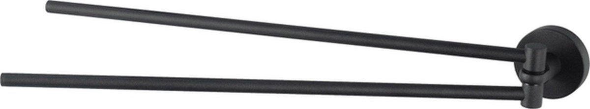 Haceka kosmos handdoekhouder - 42cm - dubbel - draaibaar - mat zwart