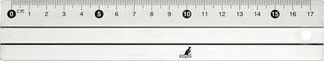 Kangaro liniaal - 17cm - aluminium - met rubber inleg