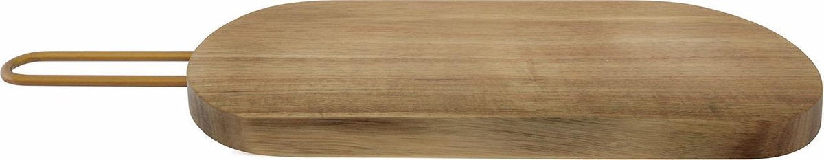 Point-Virgule-Schneidebrett – Servierbrett aus Akazienholz mit Kupfergriff – 40 x 12 x 2 cm