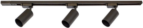 Integral 1 meter 1-fase railset zwart inclusief 3x gu10 spots (excl. lichtbron) met eindkap | 3 x gu10