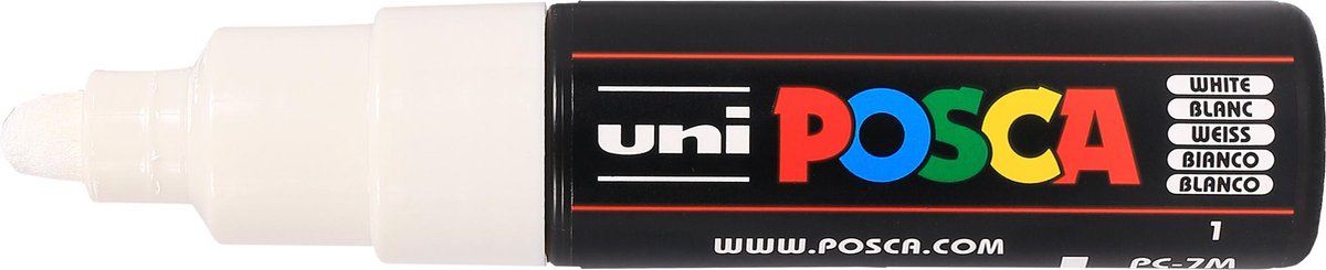 Uni Mitsubishi Bleistift, weißer Farbmarker auf Wasserbasis mit breiter konischer Spitze