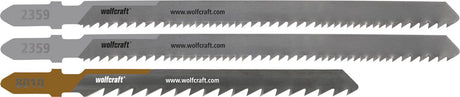 Wolfcraft – Terrassen-Stichsägeblätter – 3 Stück – für feine gerade und gebogene Schnitte in Terrassendielen, Hartholz-WPC – 2357000