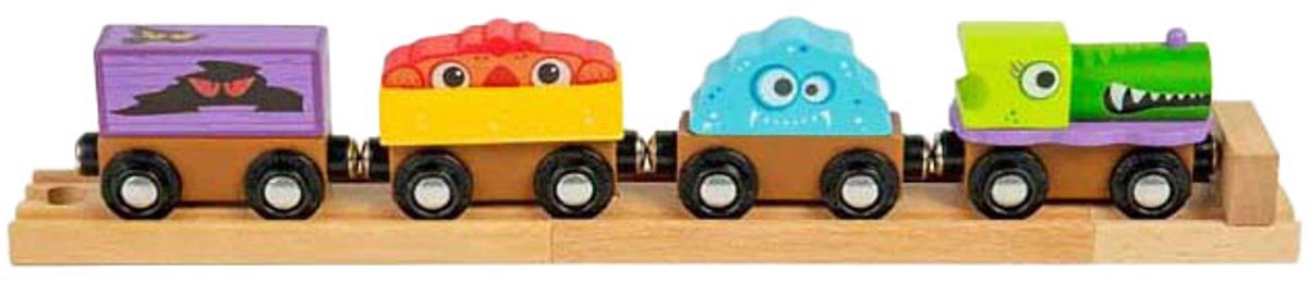 Bigjigs Monsterzug aus Holz, 4-tlg.