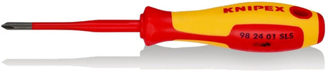 Knipex-Schraubendreher (schmal) rund Phillips® | isolierter Mehrkomponentengriff | VDE-geprüft - 98 24 01 sls