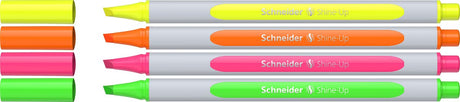 Schneider Schreibgeräte Schneider Textmarker Textmarker – Shine-Up – Etui 4 Stück – verschiedene Farben – S-112094