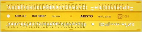 Aristo AR-5301 3-Buchstaben-Schablone, 3,5 mm, H-Profil, Schriftform B, gerade