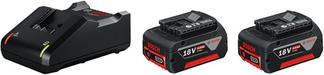 Bosch blaues Starterset 18 V mit 2 Akkus 18 V 4,0 Ah + Ladegerät Gal 18 V-40 – 1600A019S0