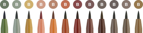 Faber-Castell Zeichenstift – Pitt Artist Pen – Erde – 12 Stück – FC-267422