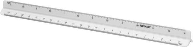 Westcott Maßstabsstab – 30 cm – Maßstab 1:20 25 50 75 100 125 – ac-e10163